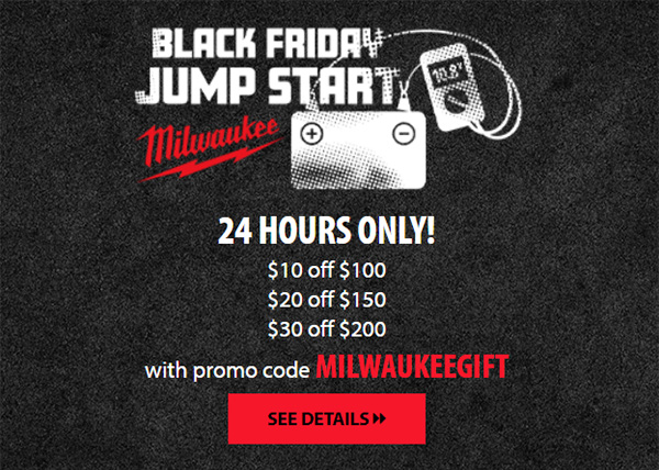 Acme Tools Milwaukee Tools Coupon 11-17-2020 Black Friday Jumpstart