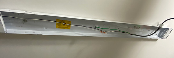 Ceiling-Mounted LED Worklight Wiring Done