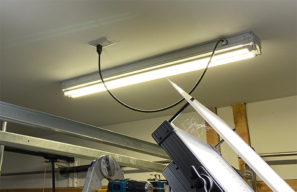 Ceiling-Mounted LED Worklight Wiring Tested