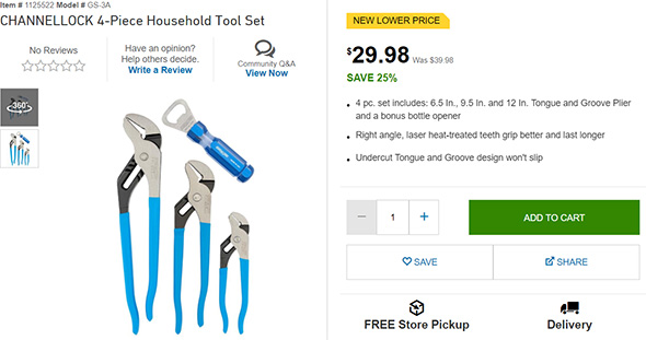 Channellock Pliers Tool Set Deal Black Friday 2018 Lowes