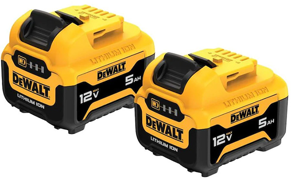 Dewalt DCB126 12V Max 5Ah Cordless Power Tool Battery 2-Pack