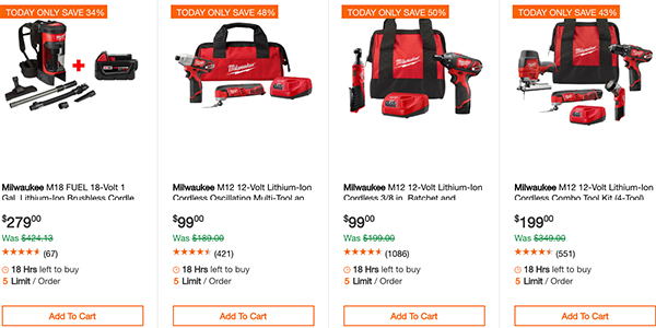 Home Depot Milwaukee Special Buy Tool Deals of the Day 11-13-19 Page 1