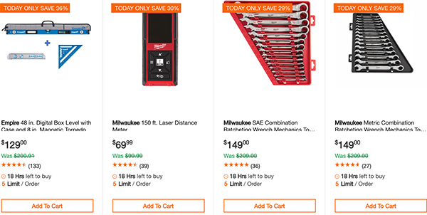 Home Depot Milwaukee Special Buy Tool Deals of the Day 11-13-19 Page 2