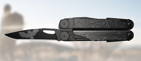 Leatherman Wave Plus Custom Shop Artwork Example on Black Finish Tool