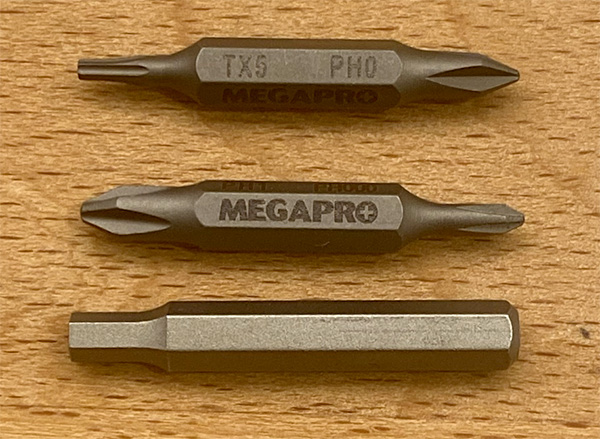 Megapro Precision Screwdriver Bit Size Comparison