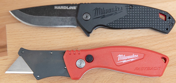 Milwaukee Compact Fastback Utility Knife vs Hardline Pocket Knife