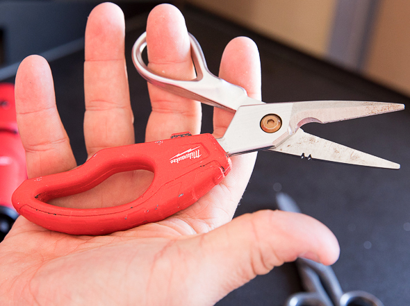 Milwaukee Low Voltage Wire Scissors in Hand