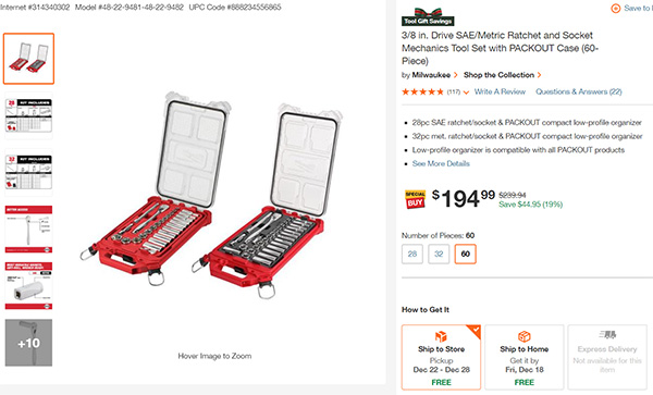 Milwaukee Packout Socket Sets Combo Screenshot