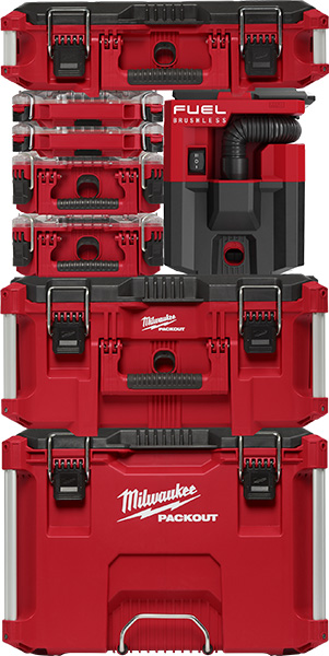 Milwaukee Packout Vacuum in a Tool Box Stack