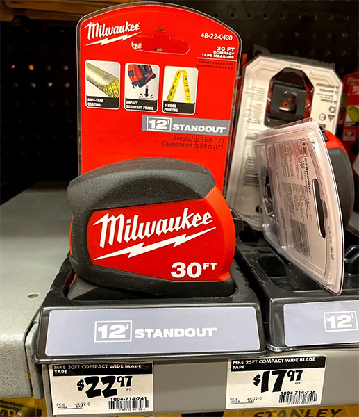 Milwaukee Tape Measure with Standout Marketing