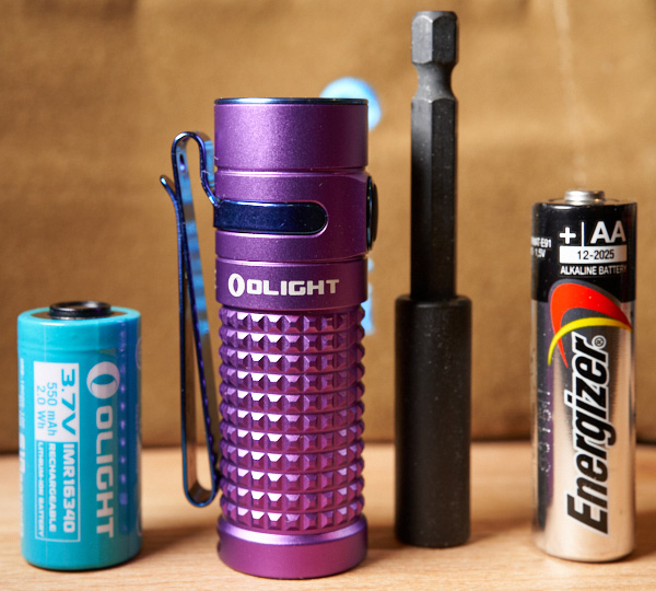 Olight SR1 Baton LED Flashlight Size