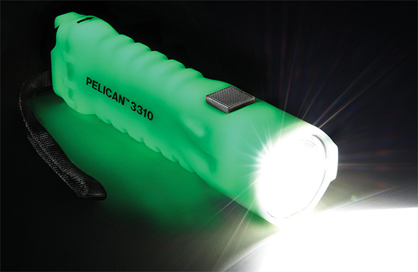 Pelican 3310 Glow in the Dark LED Flashlight Example Glowing