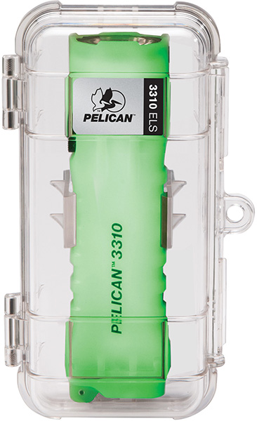 Pelican 3310 Glow in the Dark LED Flashlight in Emergency Case Mount