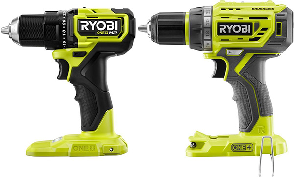 Ryobi 18V One HP Compact Brushless Drill Size Comparison