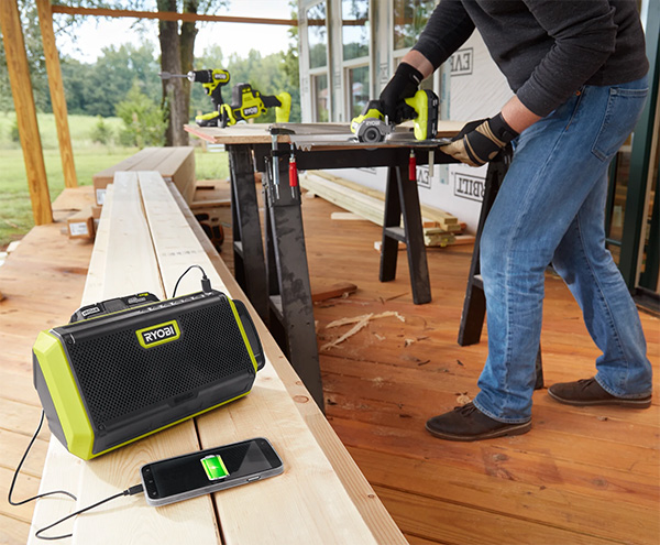 Ryobi PAD01B Bluetooth Speaker with USB Charging Port