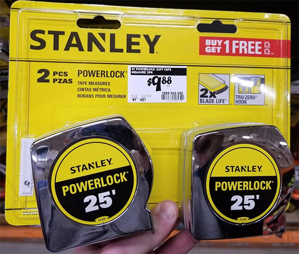 Stanley PowerLock Tape Measure 2020 Import 2-Pack Packaging