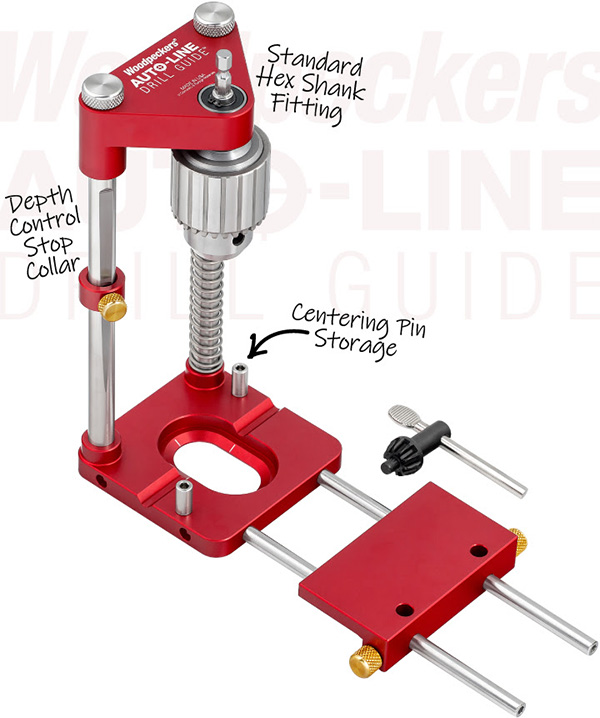 Woodpeckers Auto-Line Drill Guide Features