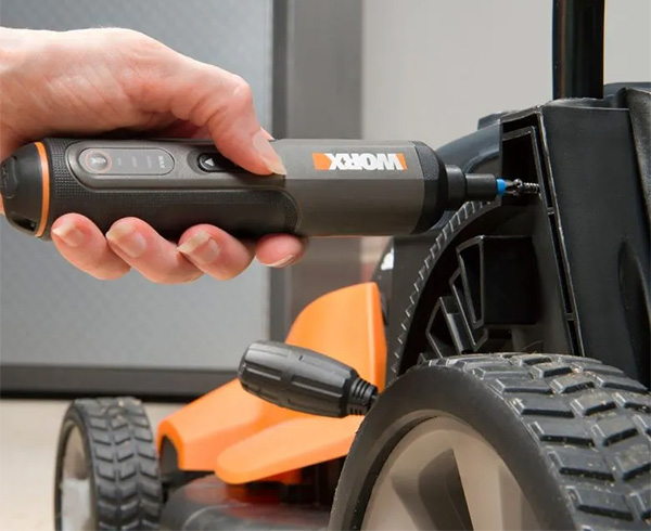 Worx 4V Cordless Screwdriver Used on Mower