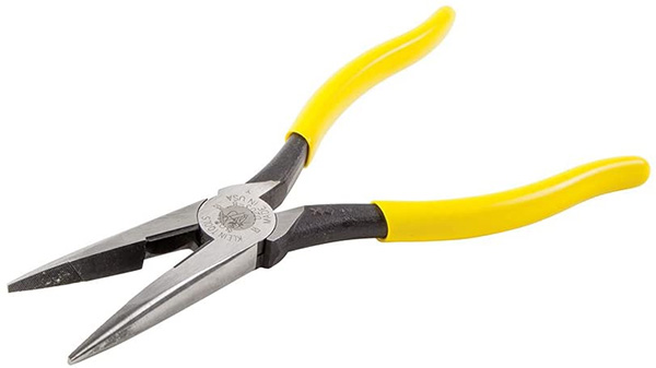 Klein Long Nose Pliers with Yellow Handles